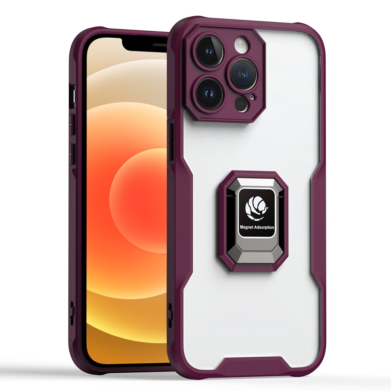 For iPhone 12 Pro 6.1 inch Anti-scratch Phone Case Ring Kickstand Shockproof Magnetic Mobile Phone Cover For iPhone 12 Pro 6.1 inch Anti-scratch Phone Case Ring Kickstand Shockproof Magnetic Mobile Phone Cover
